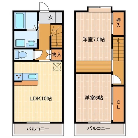 しいの木ビラBの物件間取画像